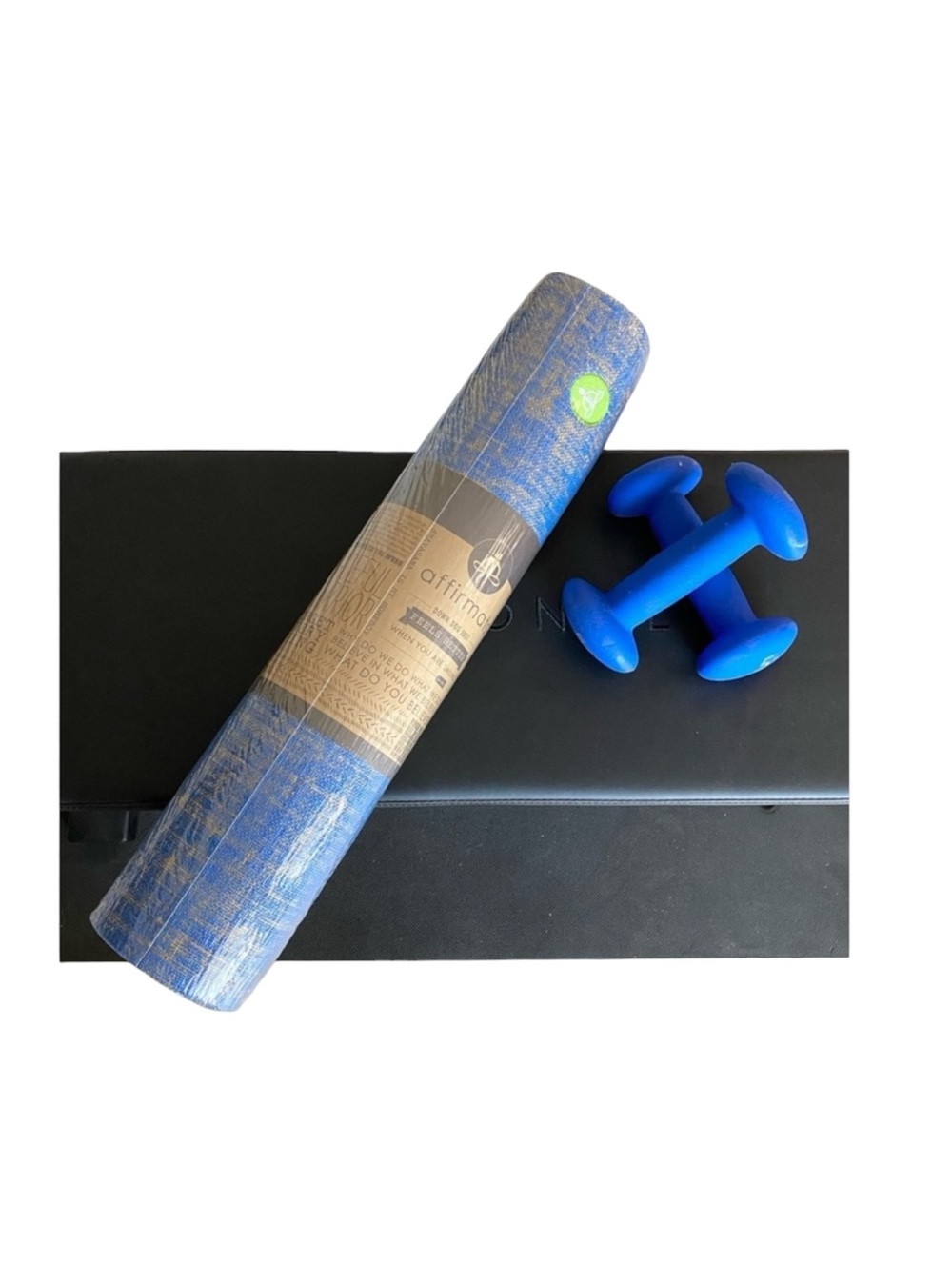 new Affirmats x Patrick Cooper 𓁹 Live Authentic Yoga Mat 𓁹 Blue Silk 5mm Thick - Picture 8 of 16